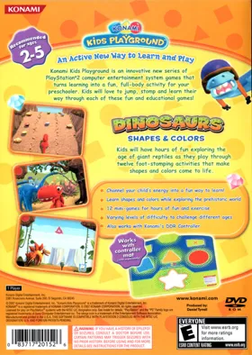 Konami Kids Playground - Dinosaurs - Shapes & Colors box cover back